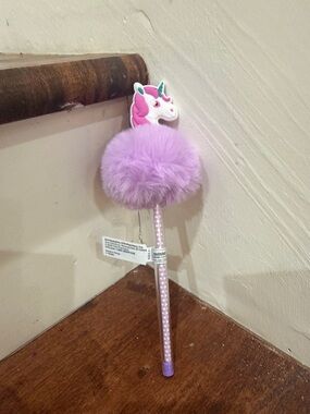 NWT Cute Unicorn Pom-Pom Pen - Purple